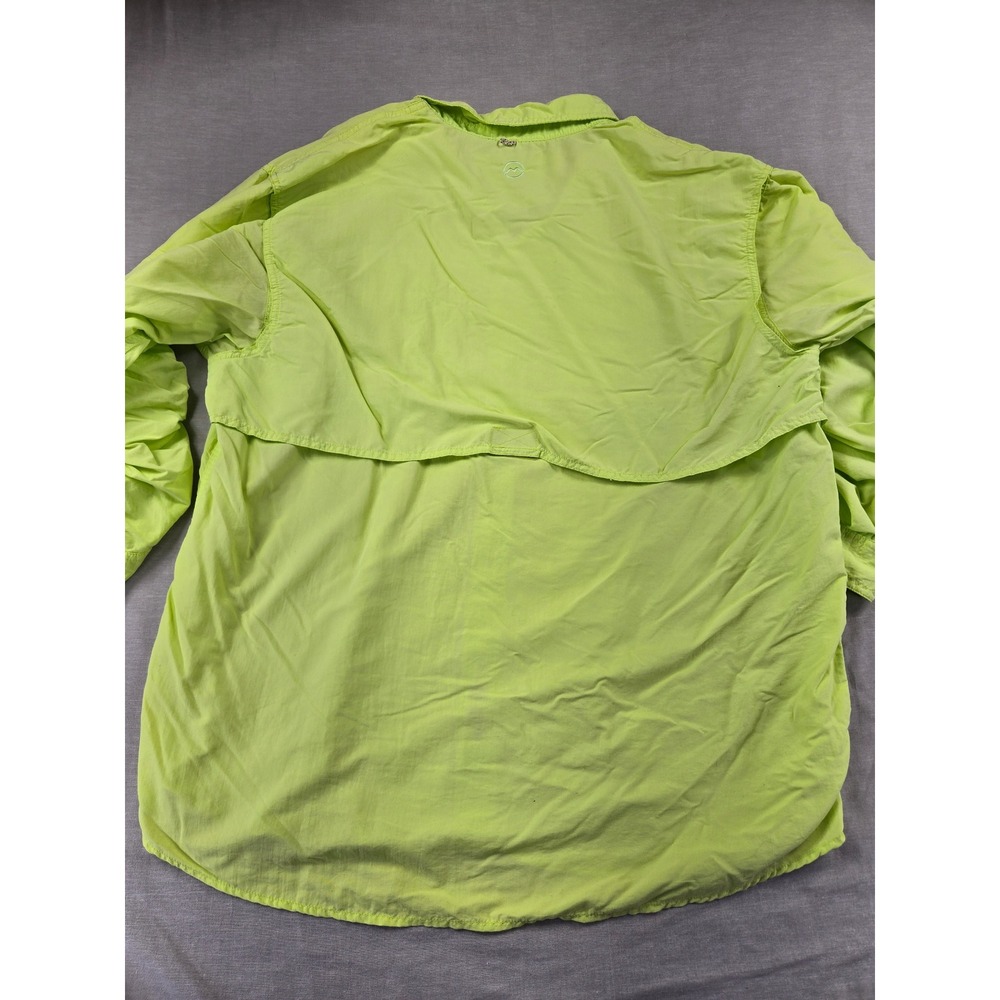 Magellan Outdoors Fish Gear Mens XL Lime Green Long Sleeve Fishing Shirt MagWick - Picture 10 of 11